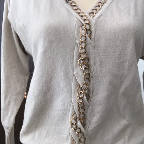 🇮🇹V-neck Golden Chain Sweater - Picture 3 of 7